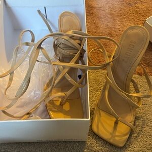 SCHUTZ Women's Beige Strappy Heels